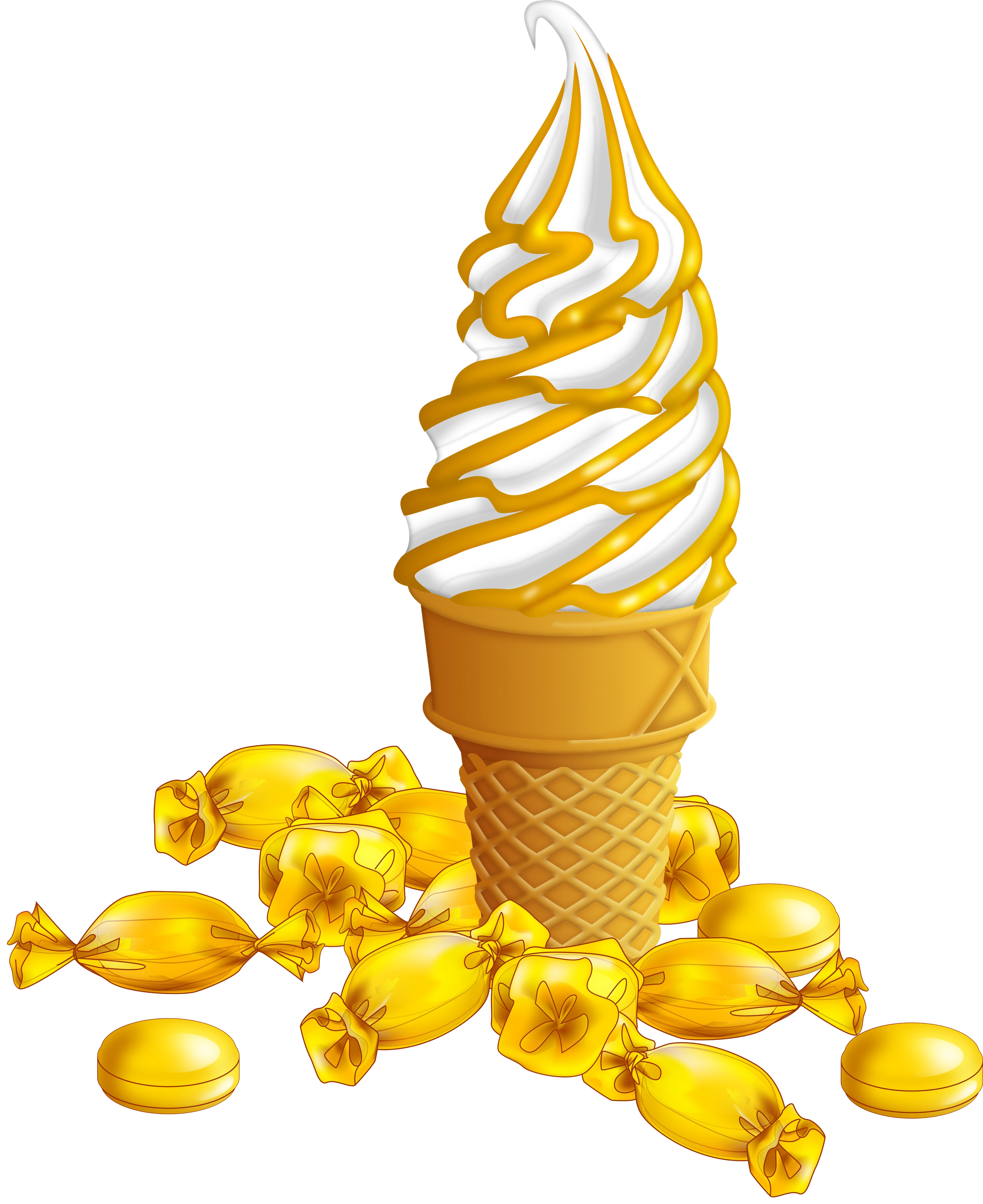 Butterscotch soft serve cone
