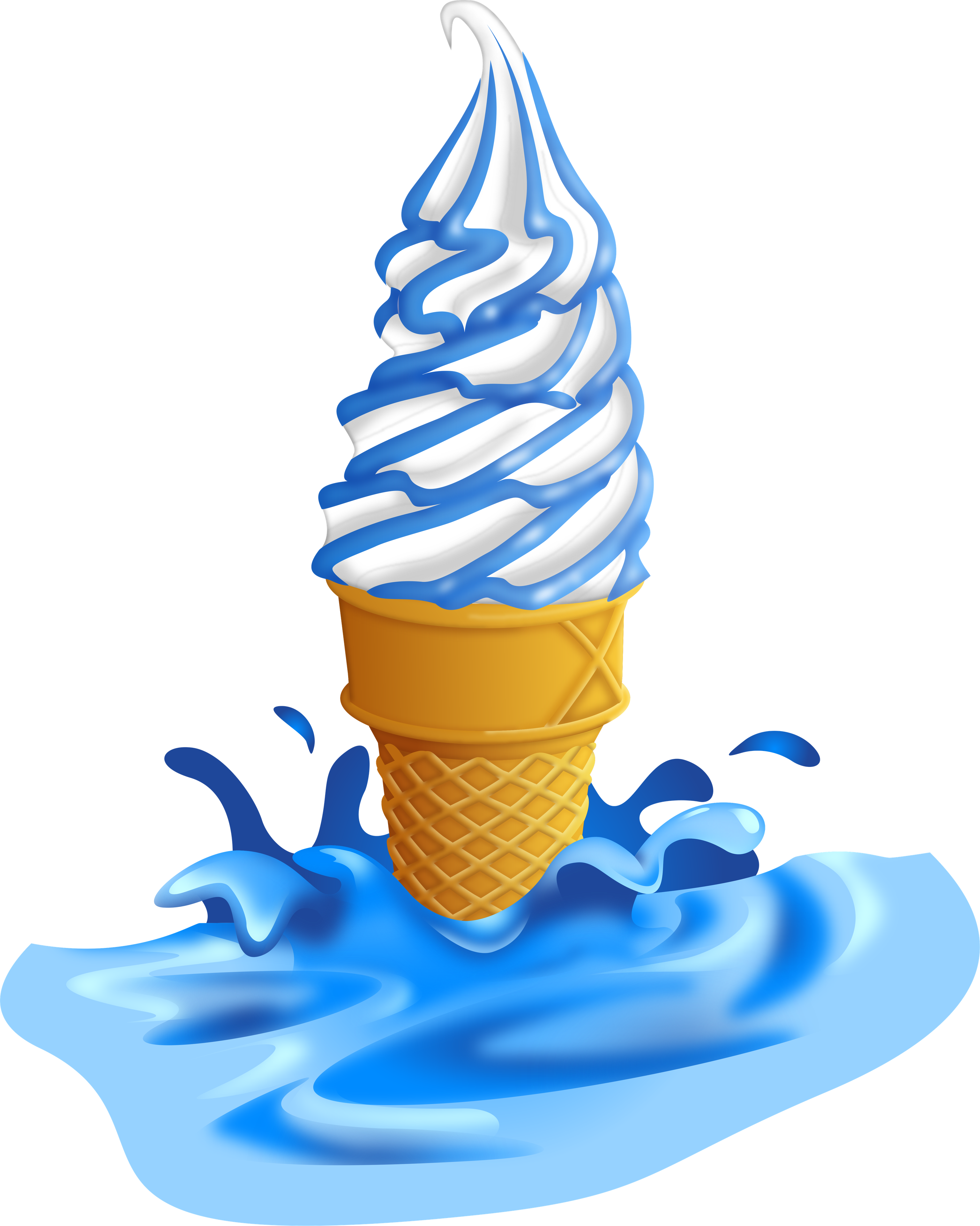 Blue goo soft serve cone