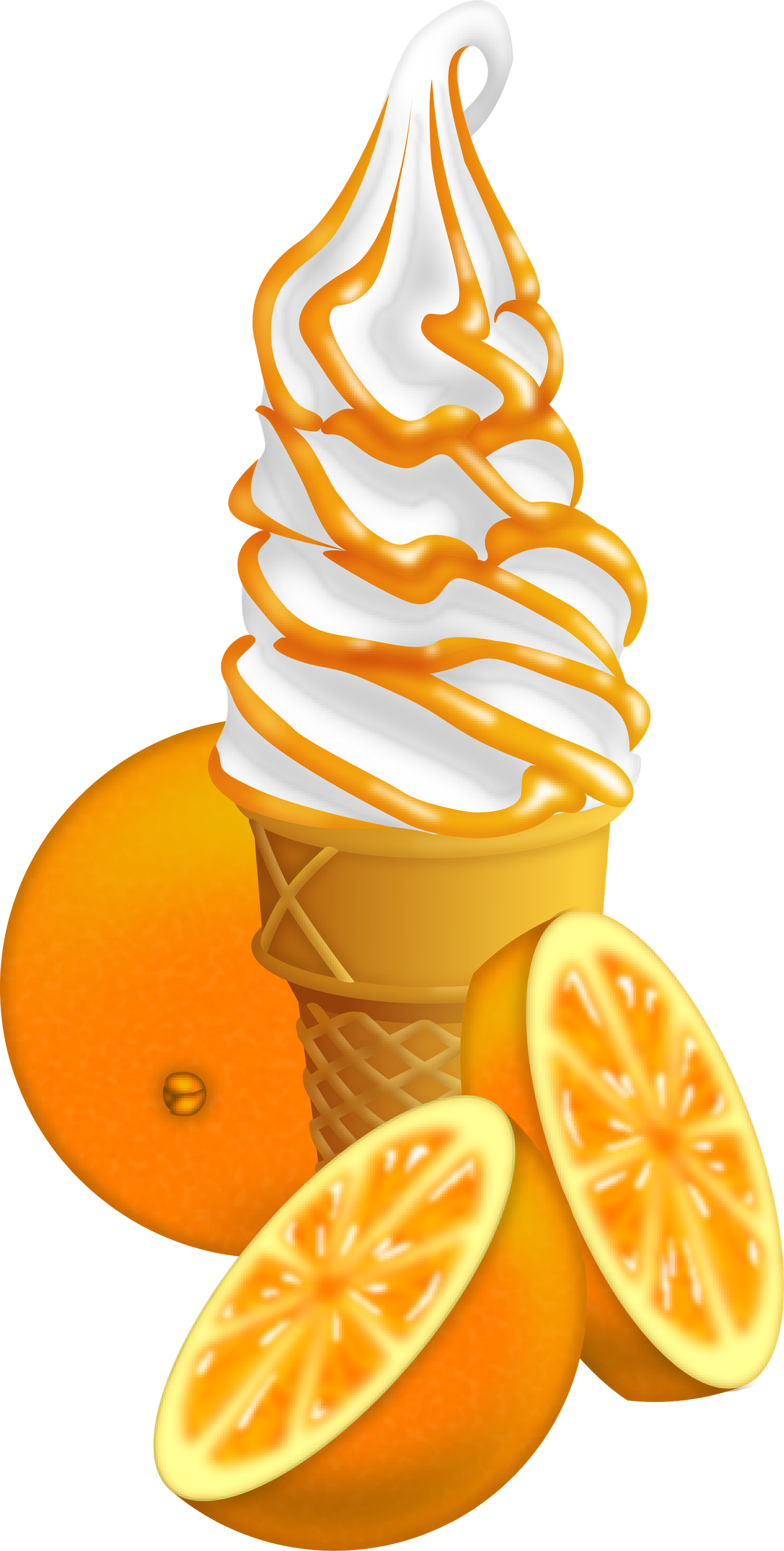 Tropical orange soft serve cone
